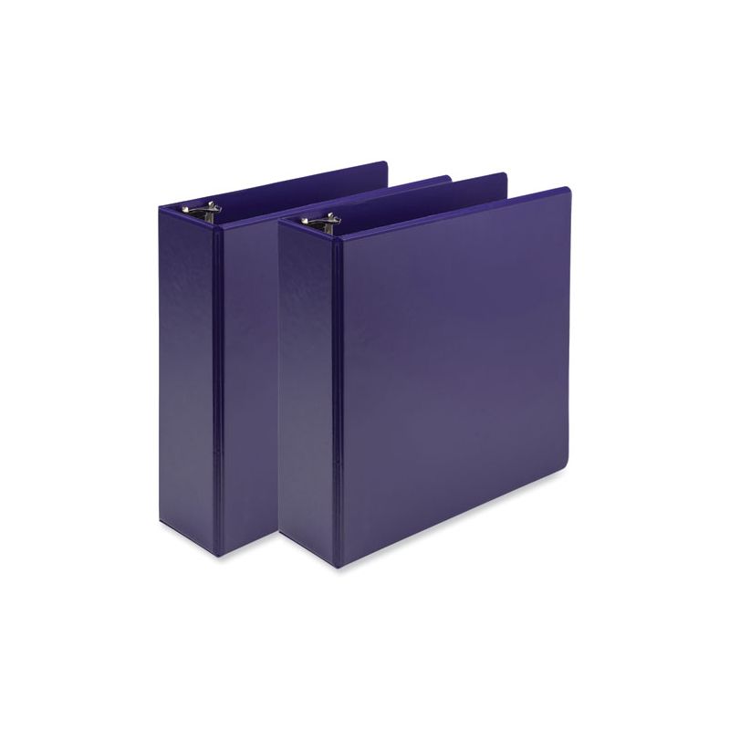 Samsill Earth's Choice Plant-Based Economy Round Ring View Binders, 3 Rings, 3" Capacity, 11 x 8.5, Purple, 2/Pack, 1 of 5