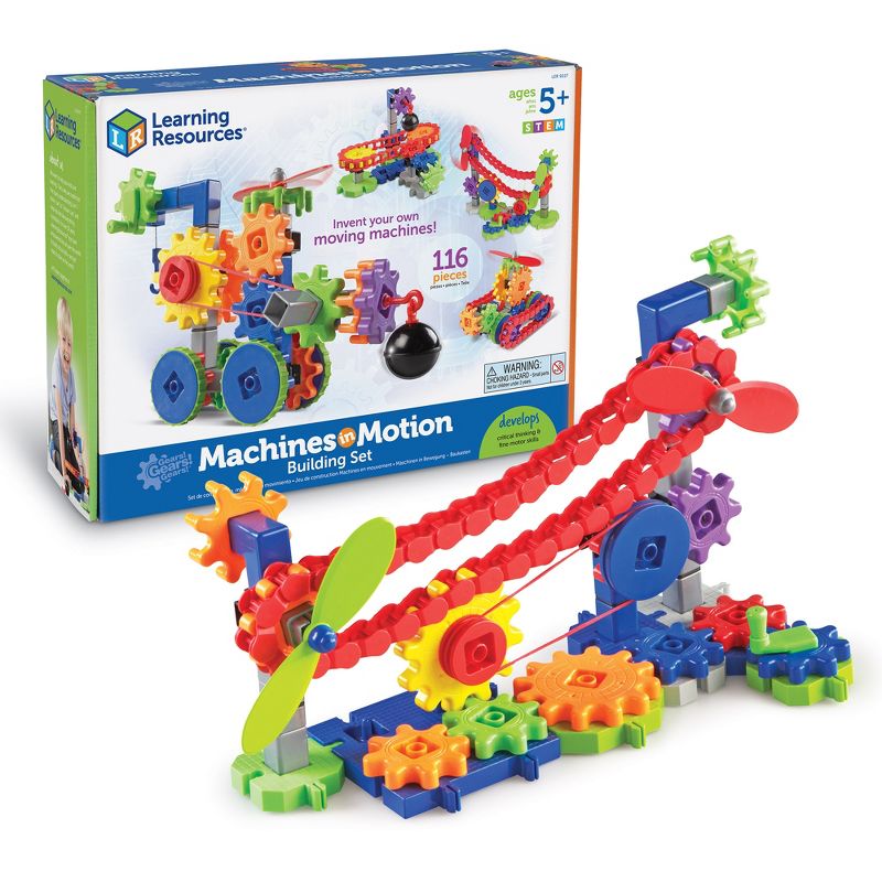 Learning Resources Gears! Gears! Gears! Machines in Motion, STEM Toys for Kids, Gear Toy, 116 Pieces, Ages 5+, 1 of 8