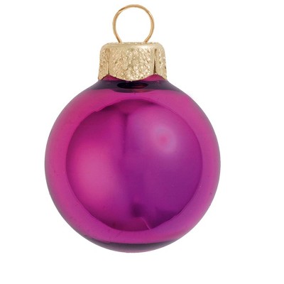 Northlight 4ct Shiny Glass Ball Christmas Ornament Set 4.75" - Raspberry Pink