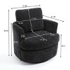 31.5" Chenille Swivel Accent Chair with 360° Base and Deep Cushion for Living Room or Bedroom-Cuddlewood - 4 of 4