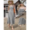 INSPIRE CHIC Women's Gingham Summer Spaghetti Strap Sleeveless Smocked Sundress A-Line Maxi Dress - 2 of 4