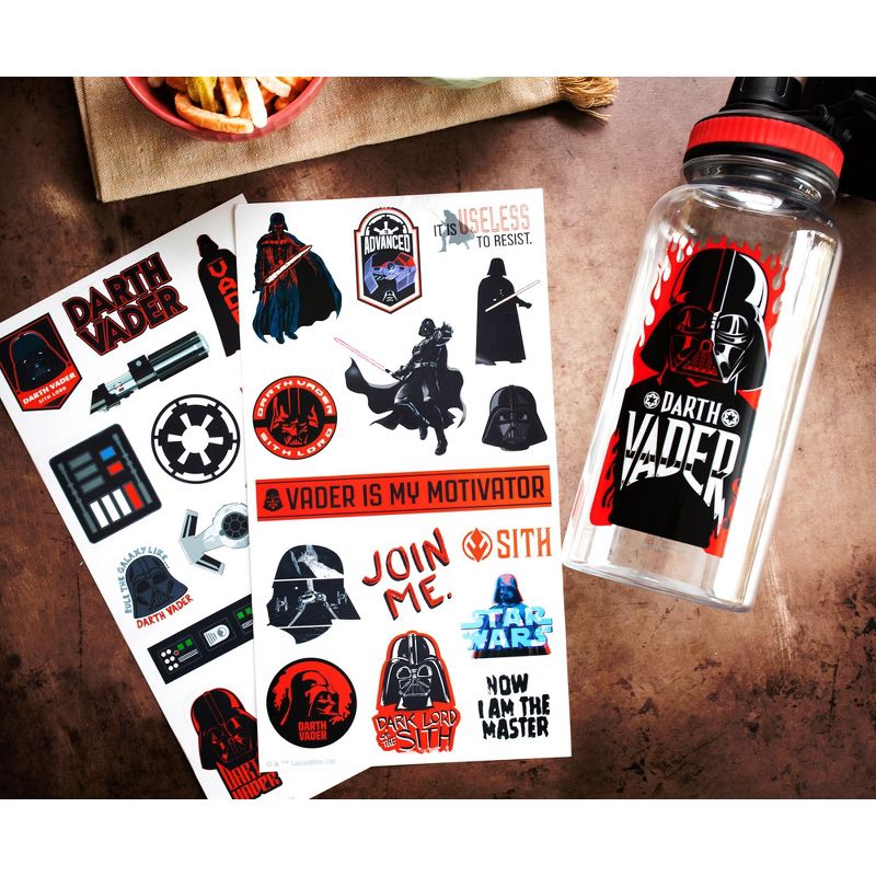 Silver Buffalo Star Wars Darth Vader Twist Spout Water Bottle and Sticker Set | Holds 32 Ounces, 4 of 7