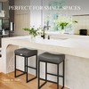 Arceso 4pcs Counter Height Bar Stools, 24" Square Saddle Barstools Set of 4, Modern Backless Faux Leather Counter Stool - 4 of 4