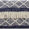 18"x18" Poly-Filled Moroccan Design Square Throw Pillow with Fringe Navy - Saro Lifestyle - 3 of 4