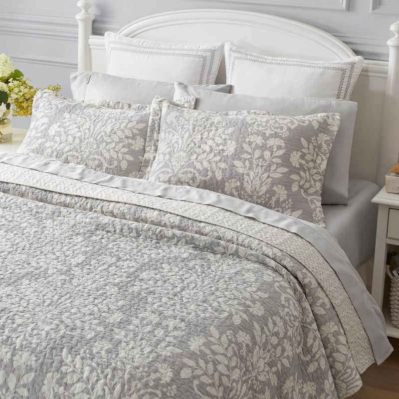 Rowland Reversible Quilt Set Gray - Laura Ashley, 5 of 18