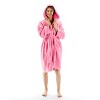 BC BARE COTTON Girls Hooded Robe Microfiber Plush Fleece Bathrobe - 2 of 4