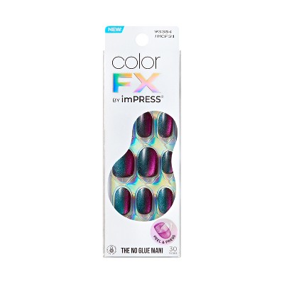 KISS Products colorFX by imPRESS Press-On Manicure Fake Nails - Short Squoval - Before Hours - 30ct