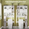 Over the Toilet Storage Cabinet with Adjustable Shelves, Modern Bathroom Organizer Unit with Tempered Glass Door & Open Shelving - 4 of 4