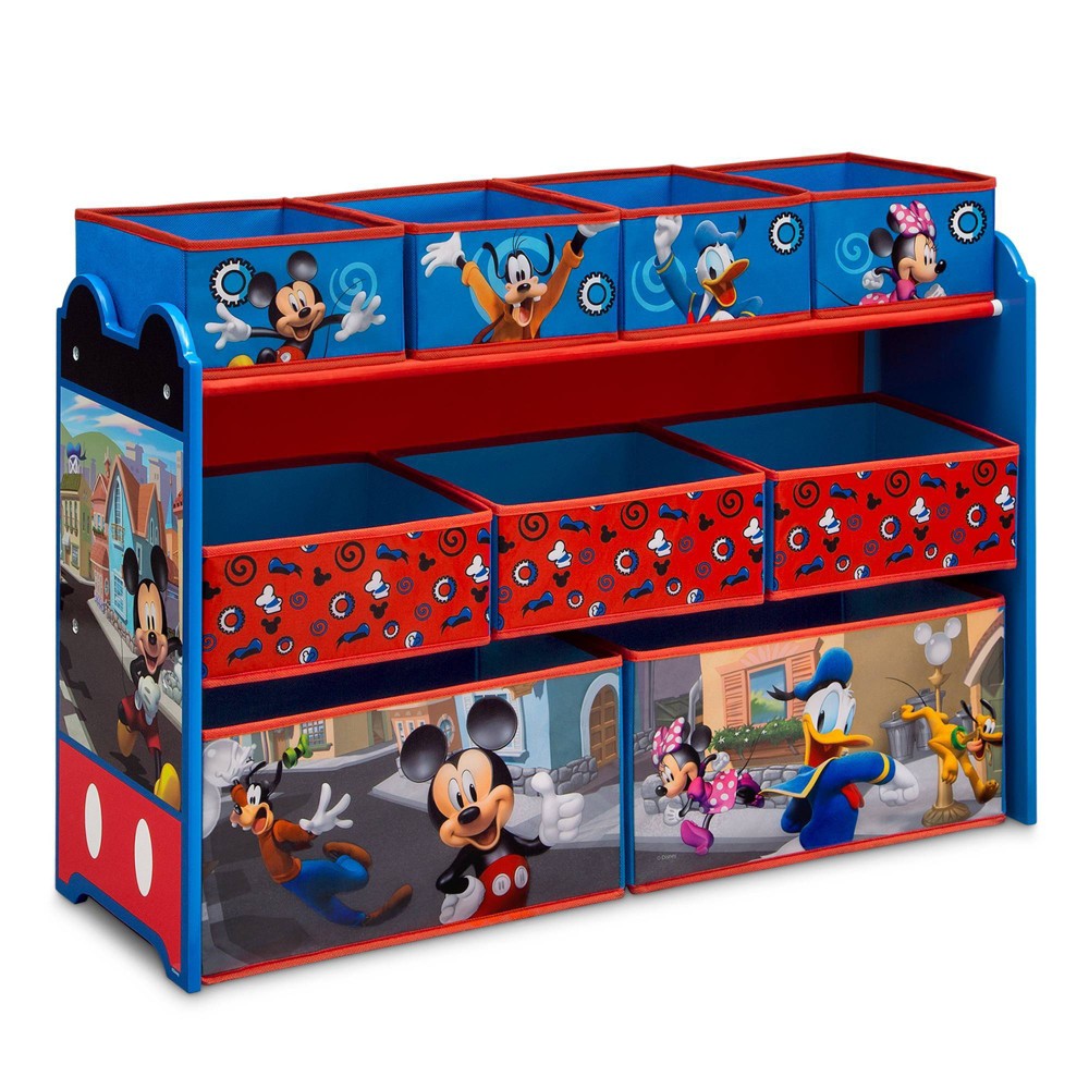 Photos - Wall Shelf Delta Children Disney Mickey Mouse Deluxe 9 Bin Design and Store Toy Organ