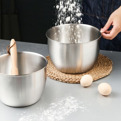Kitchen 304 stainless steel mixing bowl, deep design, cooking, baking, cake, bread and salad