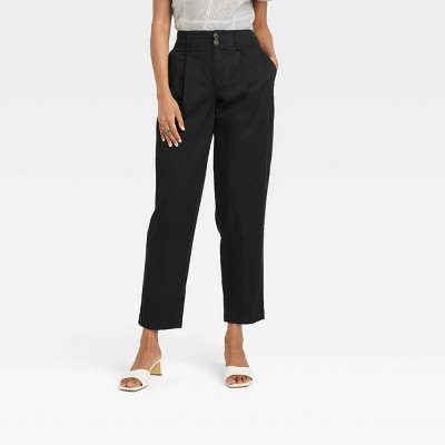 Women's High-rise Straight Trousers - A New Day™ Black 6 Short : Target