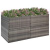 vidaXL Rectangular Garden Planter in Gray - Outdoor Flower Bed with Sturdy Steel Frame - Poly Rattan Material with Inner Bag - 61.8" x 31.5" x 31.5" - 2 of 4