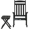 Outsunny Wooden Rocking Chair Set, 2-Piece Outdoor Porch Rocker with Foldable Table for Patio, Backyard and Garden - 4 of 4