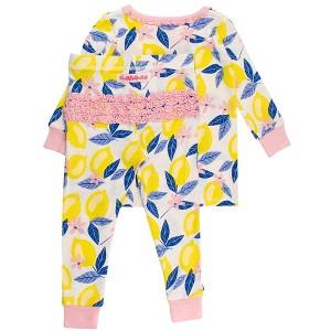 RuffleButts SoftSnooze Toddler Girls Ruffle Long Sleeve Pajama Set - 1 of 4