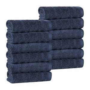 Smart Twist Viscose Cotton Blend Medium Weight Solid Textured Ribbed Towel Set by Blue Nile Mills - 1 of 4