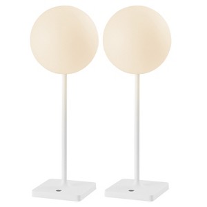 JONATHAN Y Allie Modern Minimalist Indoor/Outdoor Metal Globe Rechargeable/Cordless Dimmable Integrated LED Table Lamp with Touch Sensor - 1 of 4