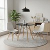 FurnitureR Round Dining Table 31.5 Inch for 2-4 Person, Stylish Circle Table with Wooden Legs for Home Kitchen, Cafés, Leisure Rooms, Black - 2 of 4