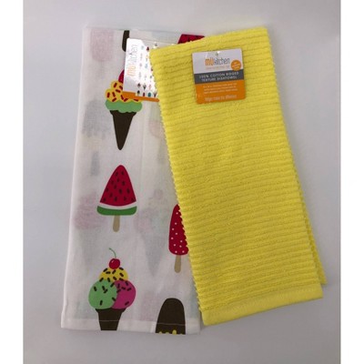 2pk Designer Ice-Cream Print Kitchen Towels - MU Kitchen