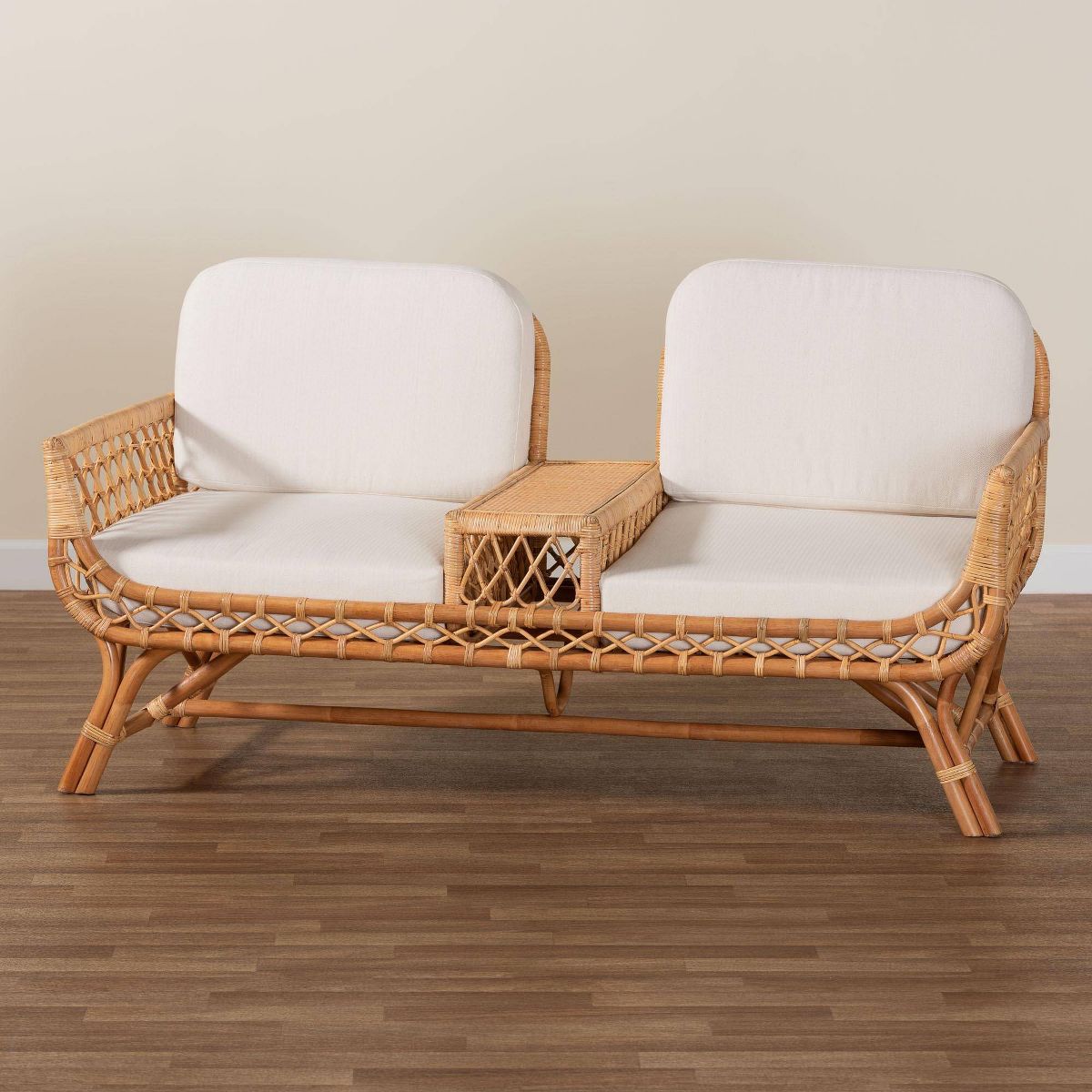 bali & pari Pakis Rattan Tete-a-Tete Sofa Natural Rattan - thumbnail 6