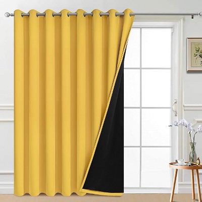 Yakamok Room Darkening Thermal Insulated Blackout Curtains for Bedroom (W100 x L84,Mustard Yellow 1 Panel)