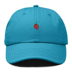 Dalix Lil Strawberry Embroidered Cotton Summer Outdoor Baseball Cap Dad Hat Womens - 1 of 4