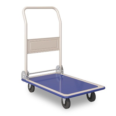 Push Cart Dolly, Moving Platform Hand Truck with 360° Swivel Wheels, Foldable Rolling Tool cart with 287 lbs Load Weight Capacity