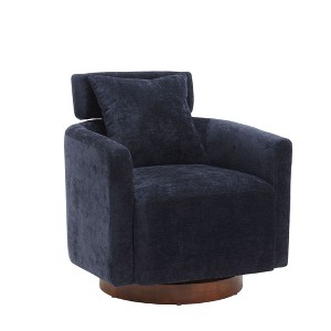 NicBex Chenille Accent Chair,Upholstered Living Room Chairs with Curved Backrest and Wooden Base,Modern Armchair,Accent Chairs for Living Room - 1 of 4