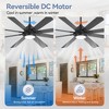 Airsurfer 65/72-In Matte Black Ceiling Fan with Color-Changing LED Light, Black & Deep Walnut 8 Blades, Remote Included, Modern Silent DC Motor Design - 3 of 4