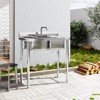 Compartment Stainless Steel Utility Sink with Backsplash, Freestanding Laundry Sink, Cleaning Washing Station for Garage, Kitchen, Backyard - 3 of 4