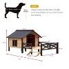 Outdoor Dog House, Wooden Cabin House Style Wooden Dog Kennel with Porch For Medium/Small Dogs - 4 of 4