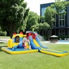 Qaba 6 in 1 Inflatable Water Slide Park, Kids Bounce House with Splash Pools, 2 Slides, Trampoline, Climbing Wall, Cannon, Basketball Hoop - 2 of 4