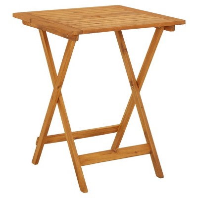 vidaXL Folding Patio Table 23.6 inches x23.6 inches x29.5 inches  Solid Acacia Wood