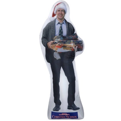 6' National Lampoon Photorealistic Clark Griswold with Presents Inflatable Christmas Decoration