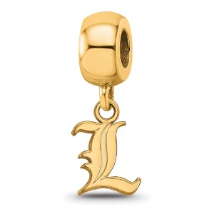 Black Bow Jewelry 14k Yellow Gold Plated Sterling Silver Louisville Cardinals NCAA Bead Charm - 1 of 4