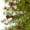 Nearly Natural 9-ft Wyoming Alpine Artificial Christmas Tree with 300 Clear (Multifunction) LED Lights and Pine Cones on Natural Trunk - 3 of 4