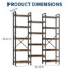 GustoWave Triple 5-Tier Bookshelf, 14-Shelf Industrial Bookcase with Divisible Design, 55lb per Shelf, for Home Office, Brown - 3 of 4