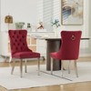 Lyngins Modern Armless Dining Chair Set of 2, High-end Tufted Solid Wood Kitchen Chair with Chrome Steel Legs, Velvet Upholstered Living Room Chair - 2 of 4