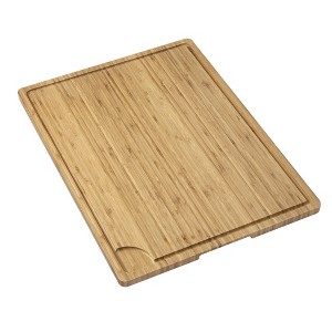 Cutting Board for Kitchen, with Juice Groove and Handles, Over Sink Chopping Board, Dual-Sided Bamboo Chopping Block - 1 of 4