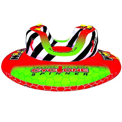 WOW Watersports 2-Person Cyclone Spinner Towable Rotating Boating Tube with Multiple Tow Points and Riding Positions