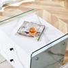 Syemin End Tables, Modern Accent Table with 2 Drawers Coffee Table with Glass Leg for Living Room, Bedroom, White, 17.7"*15.5"*19" - 2 of 4