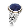 Ross-Simons 15.00 Carat Sapphire Bali-Style Ring in Sterling Silver and 18kt Yellow Gold - 3 of 4