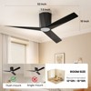 TALOYA 52 in. Ceiling Fan with Light and Remote, Reversible Quiet DC Motor and 3 Blades 3 CCT Light(Black) - 2 of 4