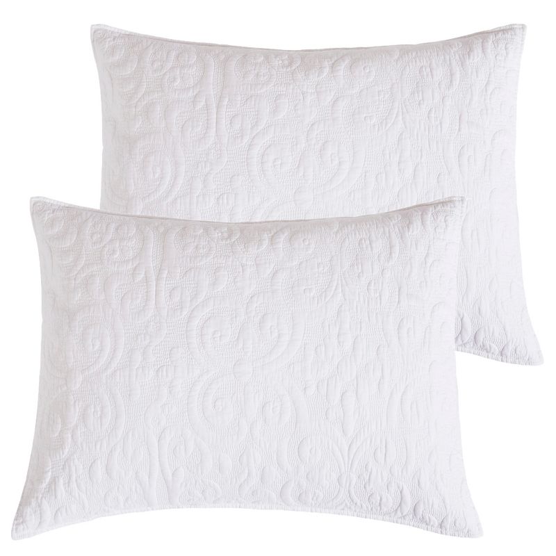 Sherbourne Paisley King Pillow Sham White - 2pk - Birch Hill by Levtex Home, 1 of 4