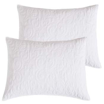 Sherbourne Paisley Standard Pillow Sham White - 2pk - Birch Hill by Levtex Home