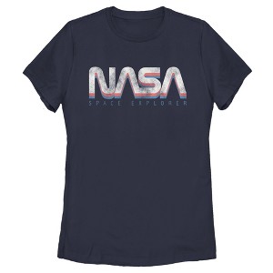 Women's NASA Official Space Explorer Retro Logo T-Shirt - 1 of 4