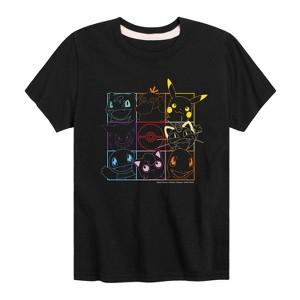 Boys' - Pokémon - Bulbasaur Psyduck Pikachu Gengar Meowth Squirtle Jigglypuff Charmander Short Sleeve Graphic T-Shirt - 1 of 4