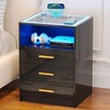 Fredees Contemporary Bedside Table with Drawer and Open Shelf, Wooden Nightstand, Side Table for Bedroom, Living Room, Office Storage Organizer - 3 of 4