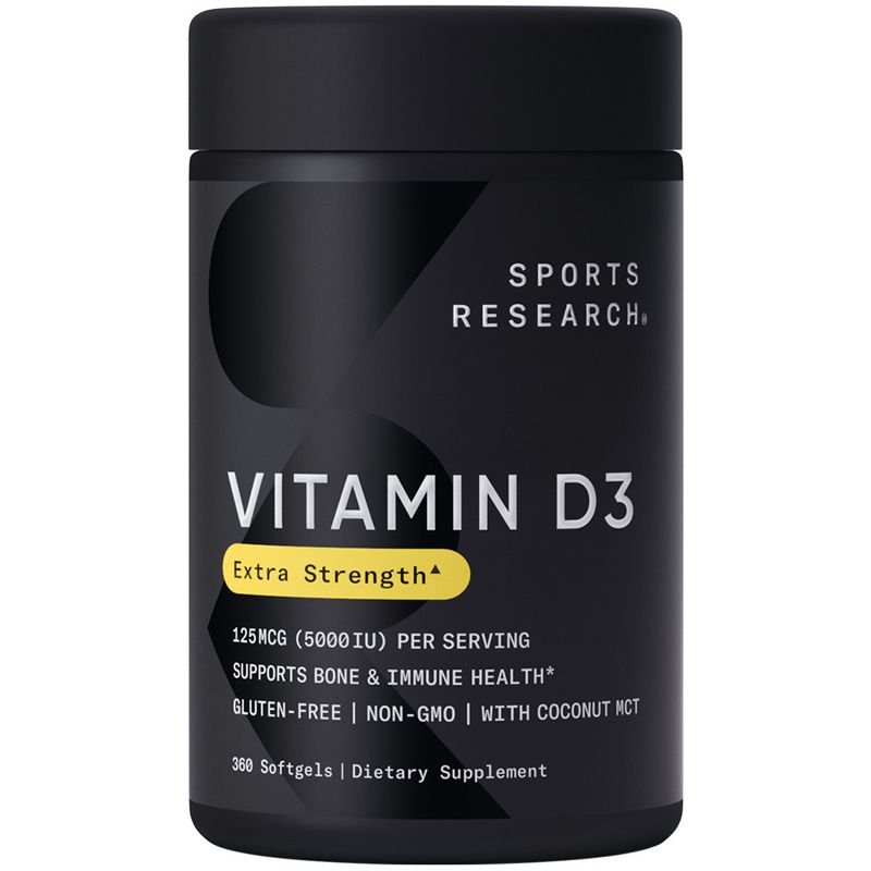 Sports Research Vitamin D3 with Coconut Oil, Softgels, 1 of 5
