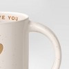 14oz Stoneware Embossed Heart I Love You Mug Ivory - Room Essentials™ - 3 of 3