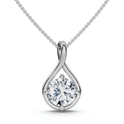 Pompeii3 1Ct Diamond Infinity Pendant 14k Gold Necklace 18" Lab Created EF/VS